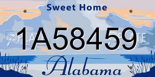 1A58459 Alabama License Plate