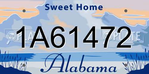 1A61472 Alabama License Plate