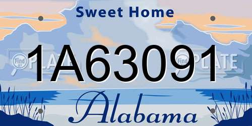 1A63091 Alabama License Plate