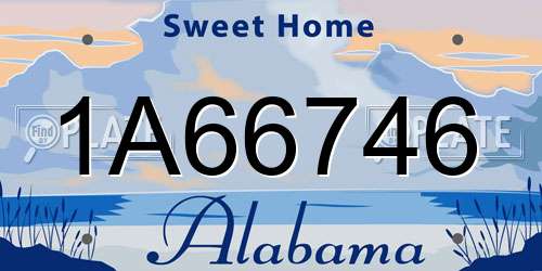 1A66746 Alabama License Plate