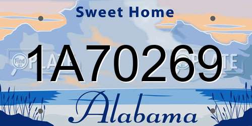 1A70269 Alabama License Plate