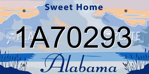 1A70293 Alabama License Plate