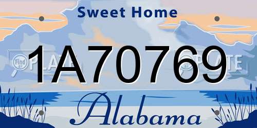 1A70769 Alabama License Plate