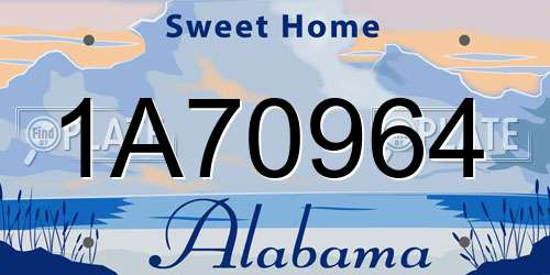 1A70964 Alabama License Plate