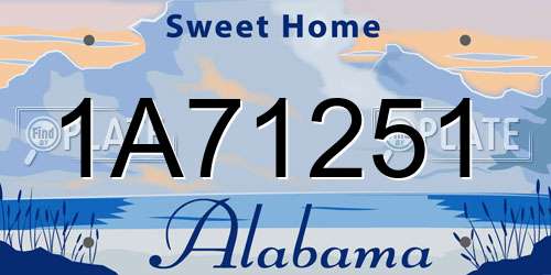 1A71251 Alabama License Plate