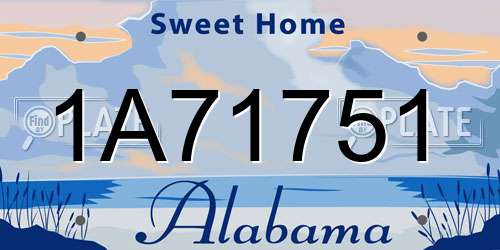 1A71751 Alabama License Plate
