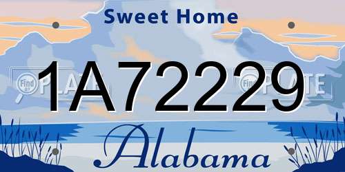 1A72229 Alabama License Plate