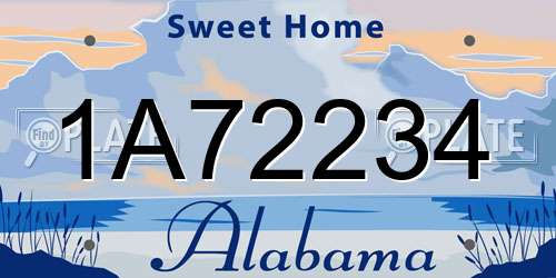 1A72234 Alabama License Plate