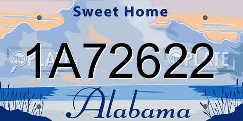 1A72622 Alabama License Plate