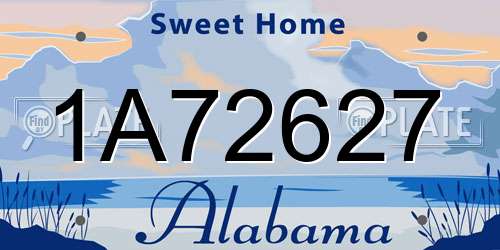 1A72627 Alabama License Plate