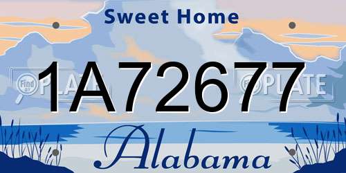1A72677 Alabama License Plate