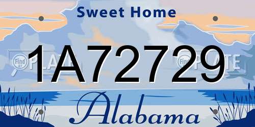 1A72729 Alabama License Plate