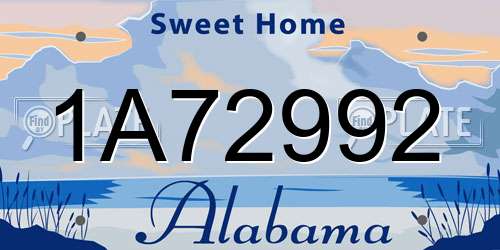 1A72992 Alabama License Plate