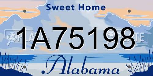 1A75198 Alabama License Plate