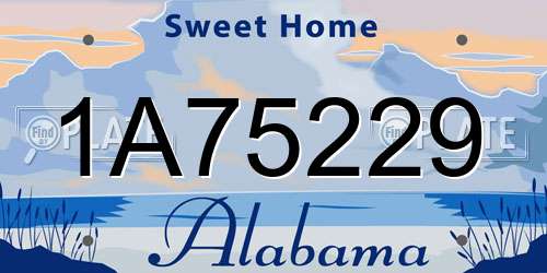 1A75229 Alabama License Plate