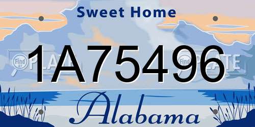 1A75496 Alabama License Plate