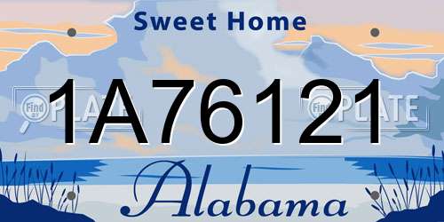 1A76121 Alabama License Plate