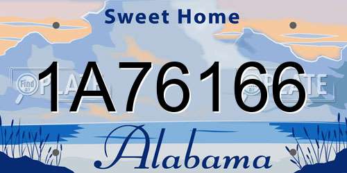 1A76166 Alabama License Plate