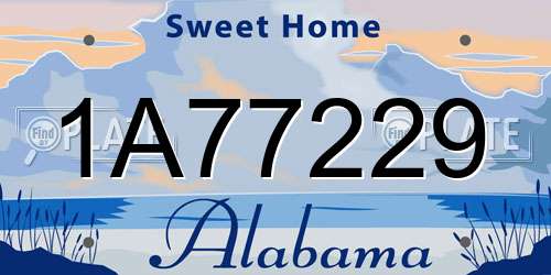 1A77229 Alabama License Plate