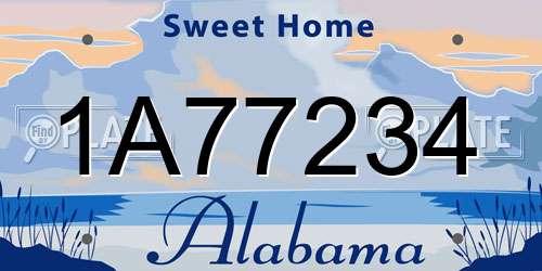 1A77234 Alabama License Plate