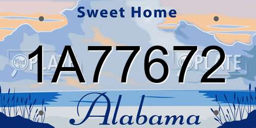1A77672 Alabama License Plate