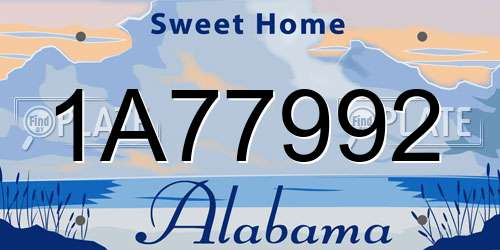 1A77992 Alabama License Plate