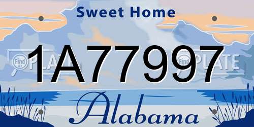 1A77997 Alabama License Plate