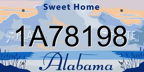 1A78198 Alabama License Plate