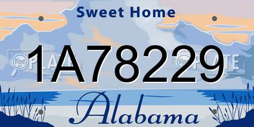 1A78229 Alabama License Plate
