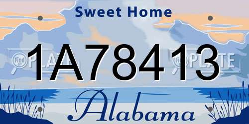 1A78413 Alabama License Plate