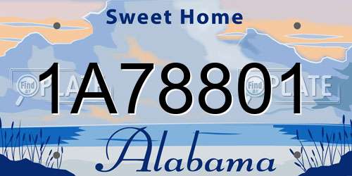 1A78801 Alabama License Plate