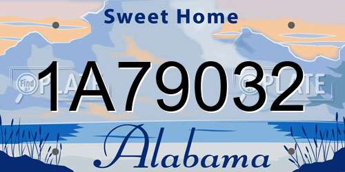 1A79032 Alabama License Plate