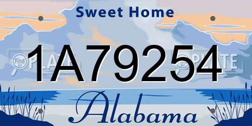 1A79254 Alabama License Plate