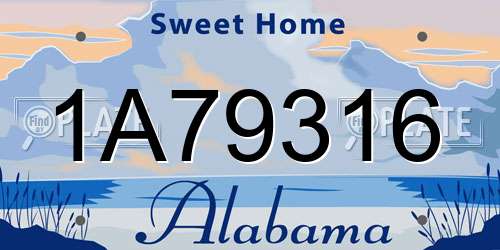 1A79316 Alabama License Plate