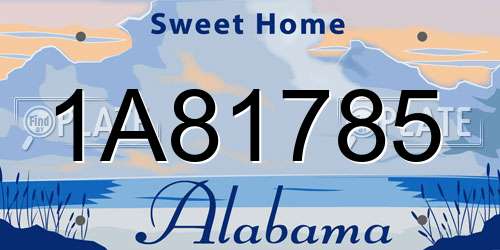 1A81785 Alabama License Plate
