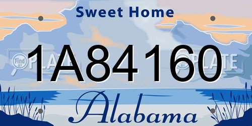 1A84160 Alabama License Plate