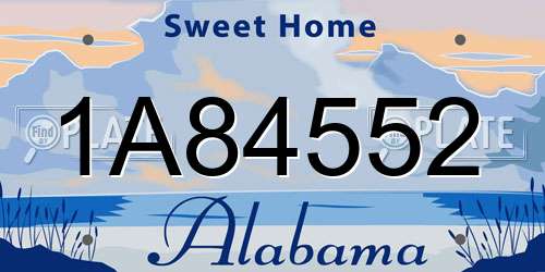 1A84552 Alabama License Plate