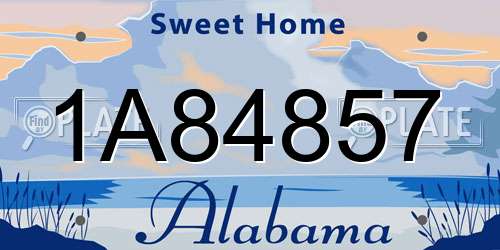 1A84857 Alabama License Plate
