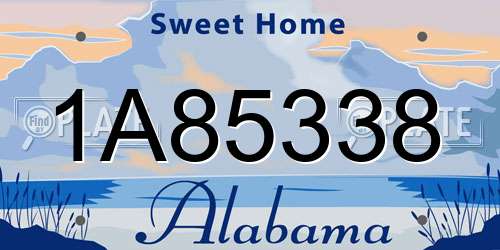 1A85338 Alabama License Plate
