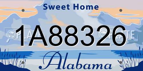 1A88326 Alabama License Plate
