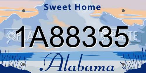 1A88335 Alabama License Plate