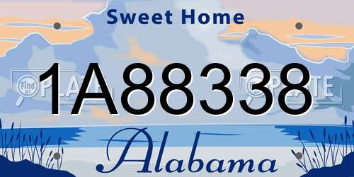 1A88338 Alabama License Plate