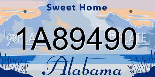 1A89490 Alabama License Plate