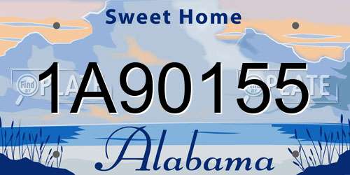 1A90155 Alabama License Plate