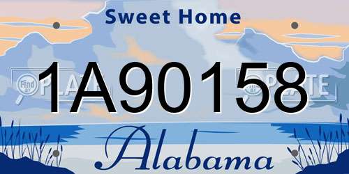 1A90158 Alabama License Plate
