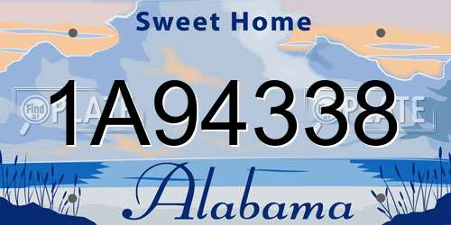 1A94338 Alabama License Plate