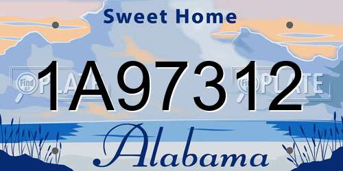 1A97312 Alabama License Plate