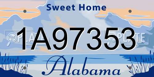 1A97353 Alabama License Plate