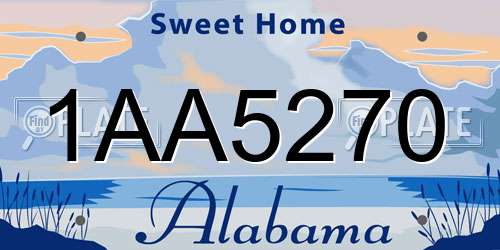 1AA5270 Alabama License Plate