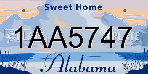 1AA5747 Alabama License Plate